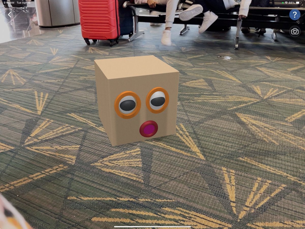 Extra time in the airport. Practicing building in <a href="/Tinkercad/">Tinkercad</a> on #iPad and testing AR. I need A LOT of practice building but I can definitely see the potential for students <a href="/cassidy/">jen</a>.aps