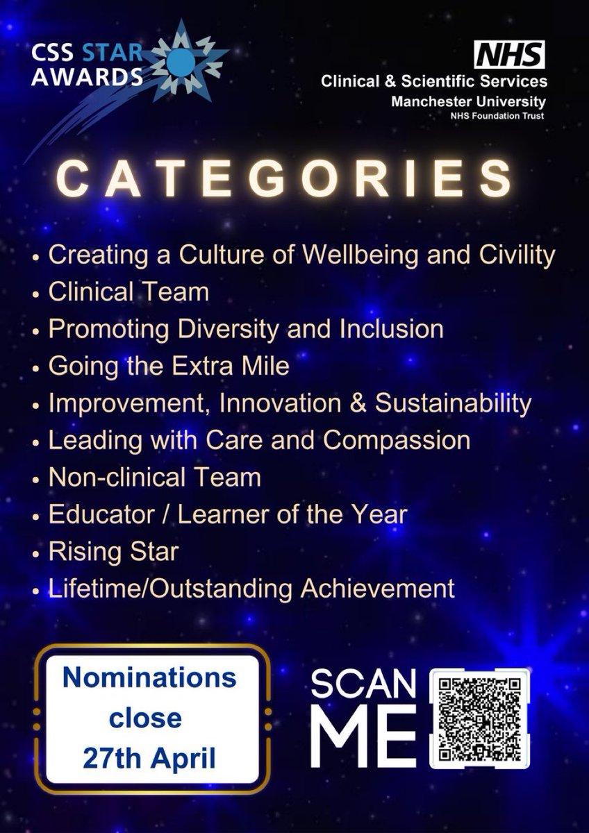 MFT_CSS (@mft_css) on Twitter photo ✨We’ve now passed the 200 nomination mark. Do you know someone that has gone over and above? A committed learner or educator? A team that has excelled this year? ✨
If so nominate here: forms.office.com/Pages/Response…. <a href="/LabMedicineMFT/">Lab Medicine MFT</a> <a href="/MFT_Imaging/">Imaging MFT</a> <a href="/MFT_CSSAHPs/">AHP's at MFT</a> <a href="/MFT_Pharmacy/">MFT_Pharmacy</a> ✨We’ve now passed the 200 nomination mark. Do you know someone that has gone over and above? A committed learner or educator? A team that has excelled this year? ✨
If so nominate here: forms.office.com/Pages/Response…. <a href="/LabMedicineMFT/">Lab Medicine MFT</a> <a href="/MFT_Imaging/">Imaging MFT</a> <a href="/MFT_CSSAHPs/">AHP's at MFT</a> <a href="/MFT_Pharmacy/">MFT_Pharmacy</a>