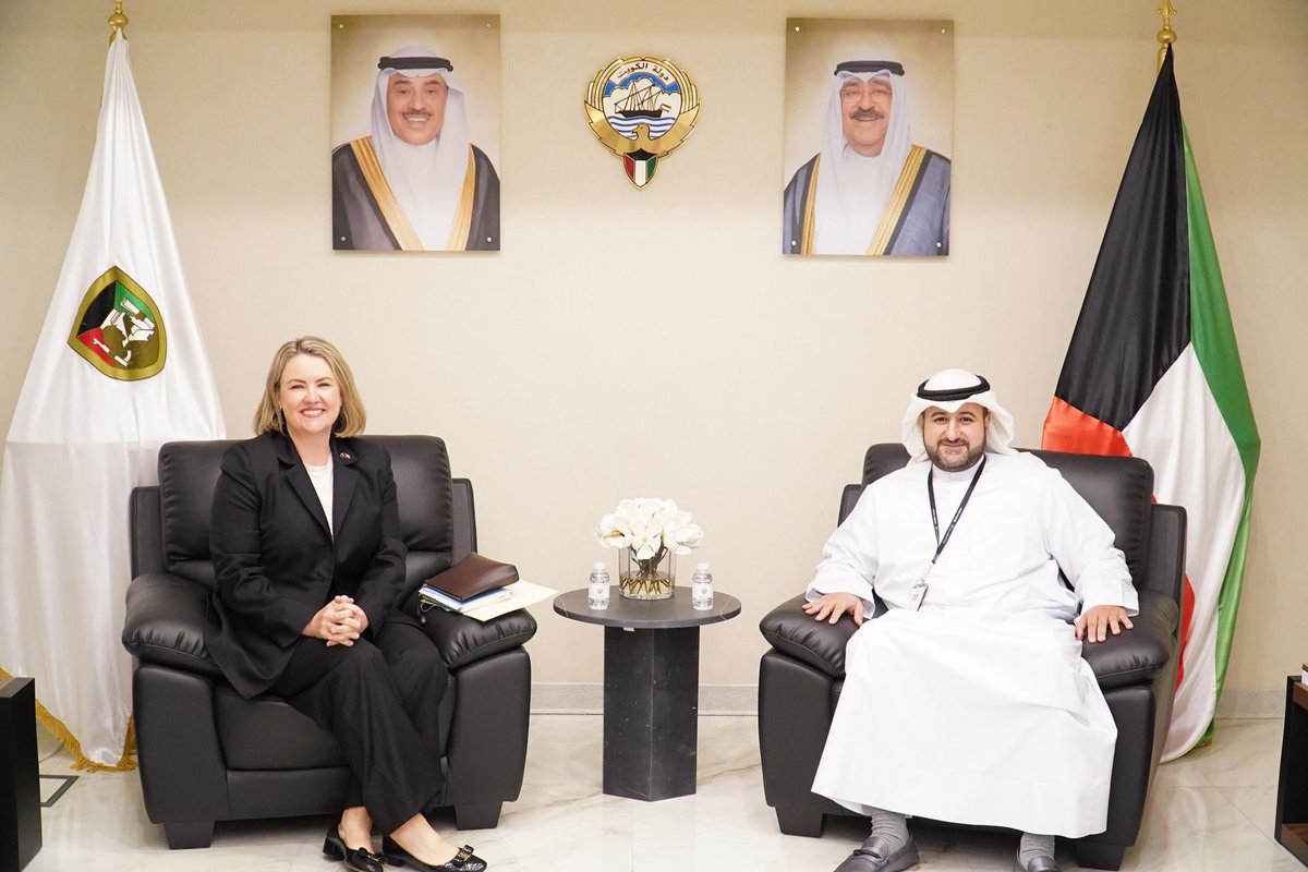 Melissa Kelly 🇦🇺 (@ausambkuwait) on Twitter photo Great meeting with HE Sheikh Dr Abdullah Meshal Al Sabah, Kuwait’s Defence Undersecretary and his team. Col Dean Clark Australian Defence Attaché and I discussed with HE longstanding 🇰🇼🇦🇺defence ties and our shared interests in the region and beyond. <a href="/KuwaitArmyGHQ/">KUWAIT ARMY - الجيش الكويتي</a> <a href="/DefenceAust/">Defence Australia</a> Great meeting with HE Sheikh Dr Abdullah Meshal Al Sabah, Kuwait’s Defence Undersecretary and his team. Col Dean Clark Australian Defence Attaché and I discussed with HE longstanding 🇰🇼🇦🇺defence ties and our shared interests in the region and beyond. <a href="/KuwaitArmyGHQ/">KUWAIT ARMY - الجيش الكويتي</a> <a href="/DefenceAust/">Defence Australia</a>