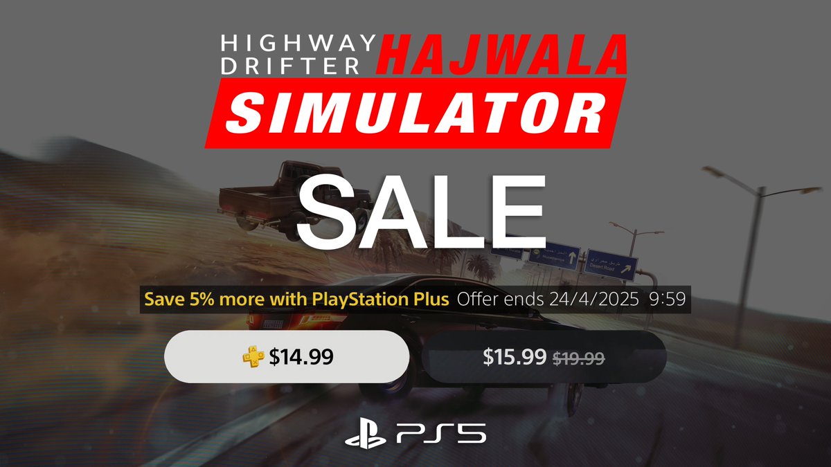 madhookgames's tweet image. لا يفوتك الخصم الرهيب على المهجول: محاكاة هجولة🔥حملها الآن على البلايستيشن5 من الرابط الموجود فالبايو🤩
Don't miss out on the awesome sale and download Highway Drifter: Hajwala Simulator now on the PS5 from the link in our bio🔥