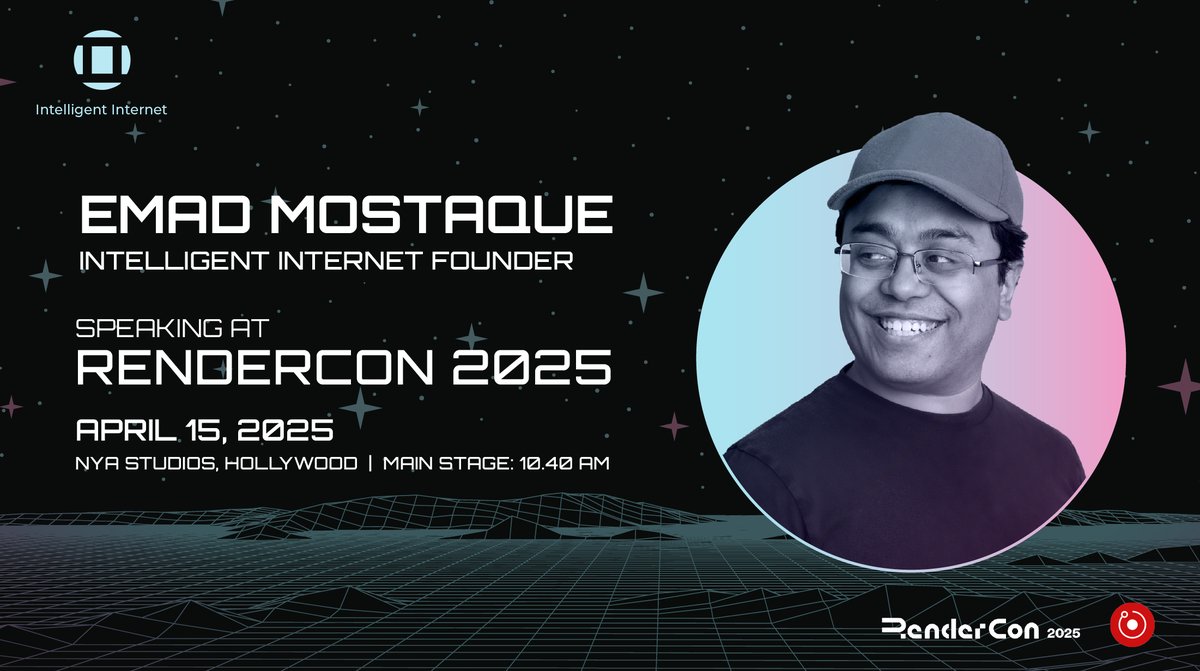 ii_posts's tweet image. Our founder and @rendernetwork advisor, @EMostaque, is speaking at #RenderCon today at NYA Studios in Hollywood, CA.