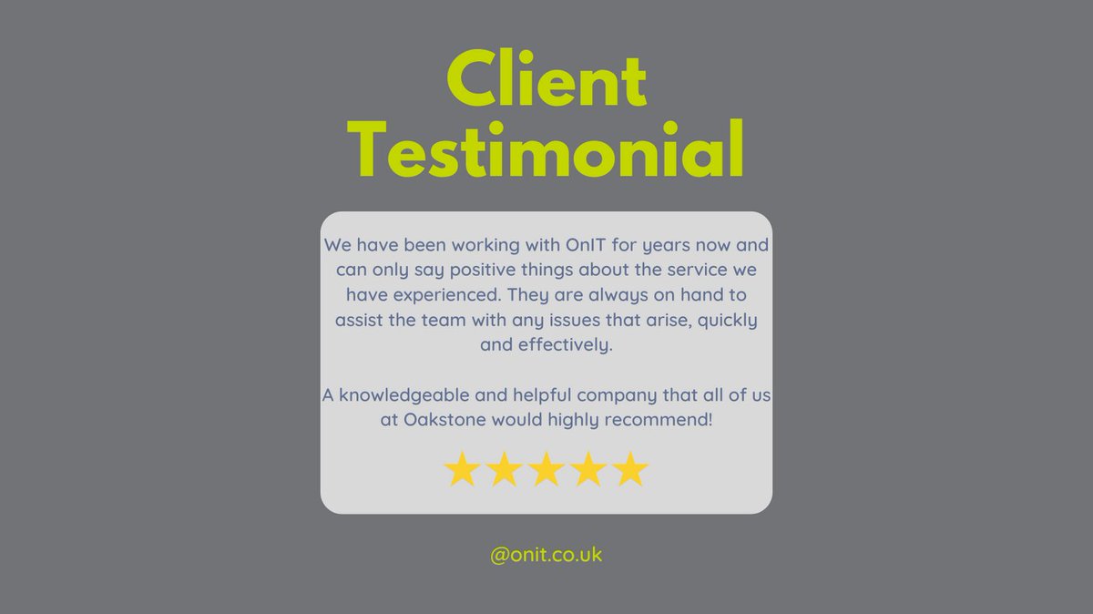 OnITServices's tweet image. One of our Client Testimonial&apos;s #ITSupportChesham #RemoteITSupport