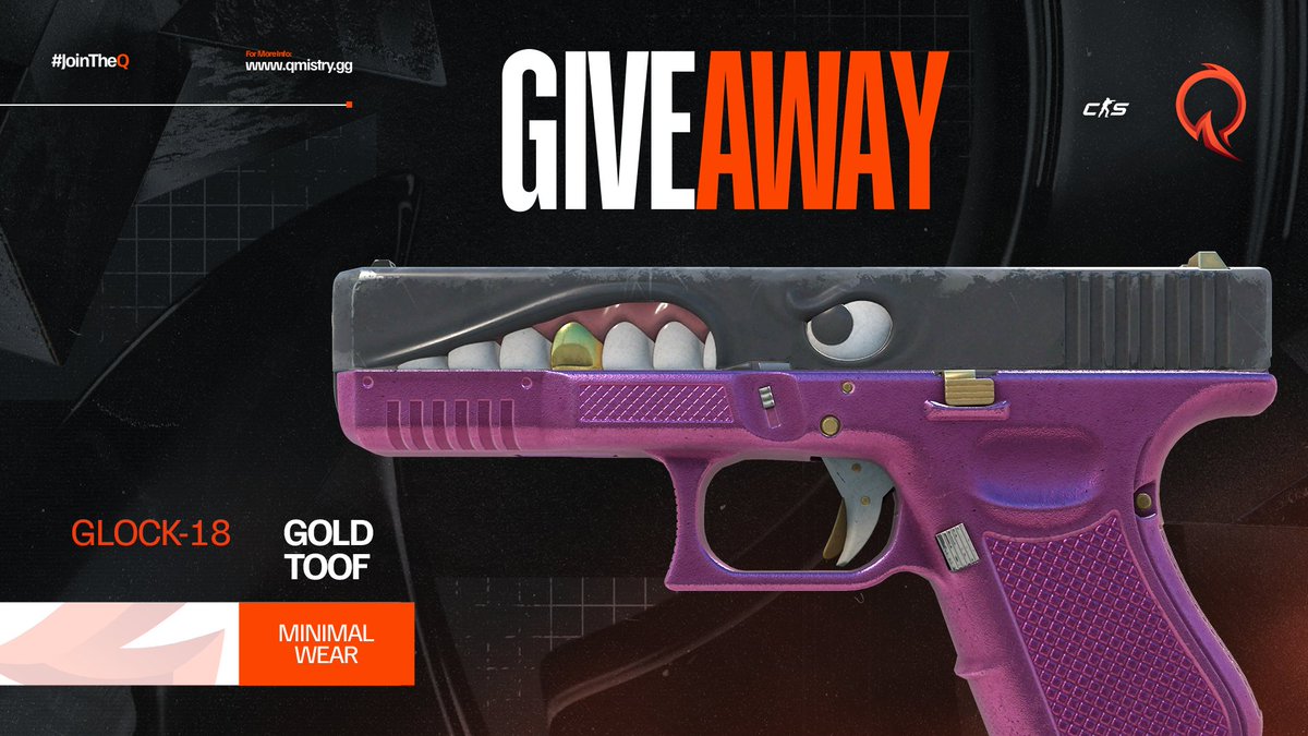 ⚡️GIVEAWAY ALERT⚡️

To celebrate the arrival of our new roster, we are launching a GIVEAWAY, allowing you to win a Glock-18 | Gold Toof (MW)!

To enter:
✅ Follow <a href="/QMISTRYGG/">QMISTRY</a> 
✅ Like &amp; RT this post
✅ Tag 2 gamer friends below 👇

The winners will be announced on the 30th of