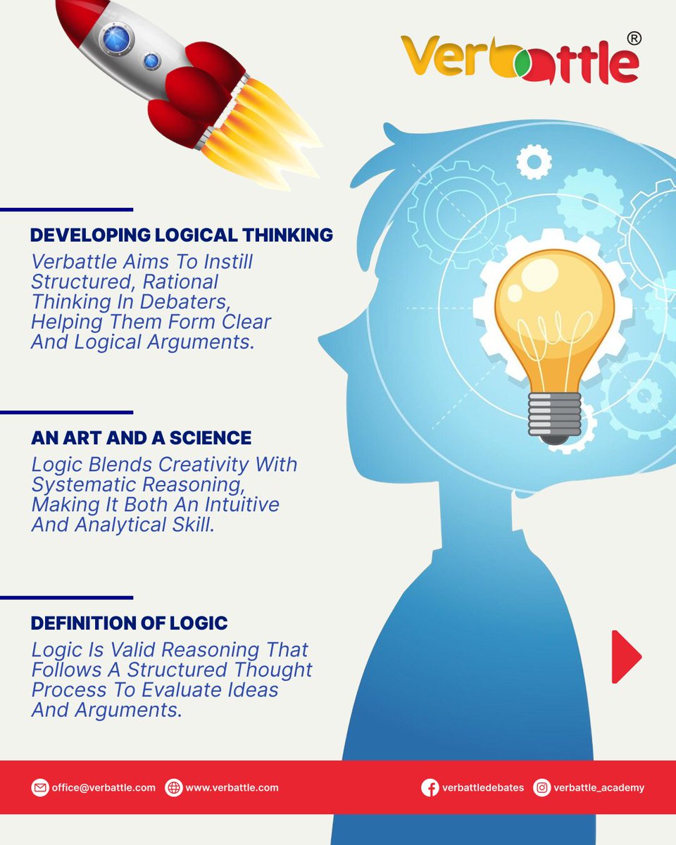 Verbattle's tweet image. The Silent Weapon in Every Debate

Behind every winning argument is a mind that knows how to think, reason, and conclude logically.
Swipe through to see how Verbattle builds sharp, rational thinkers who don’t just speak, they convince.

#Verbattle #DebateSkills #LogicalReasoning
