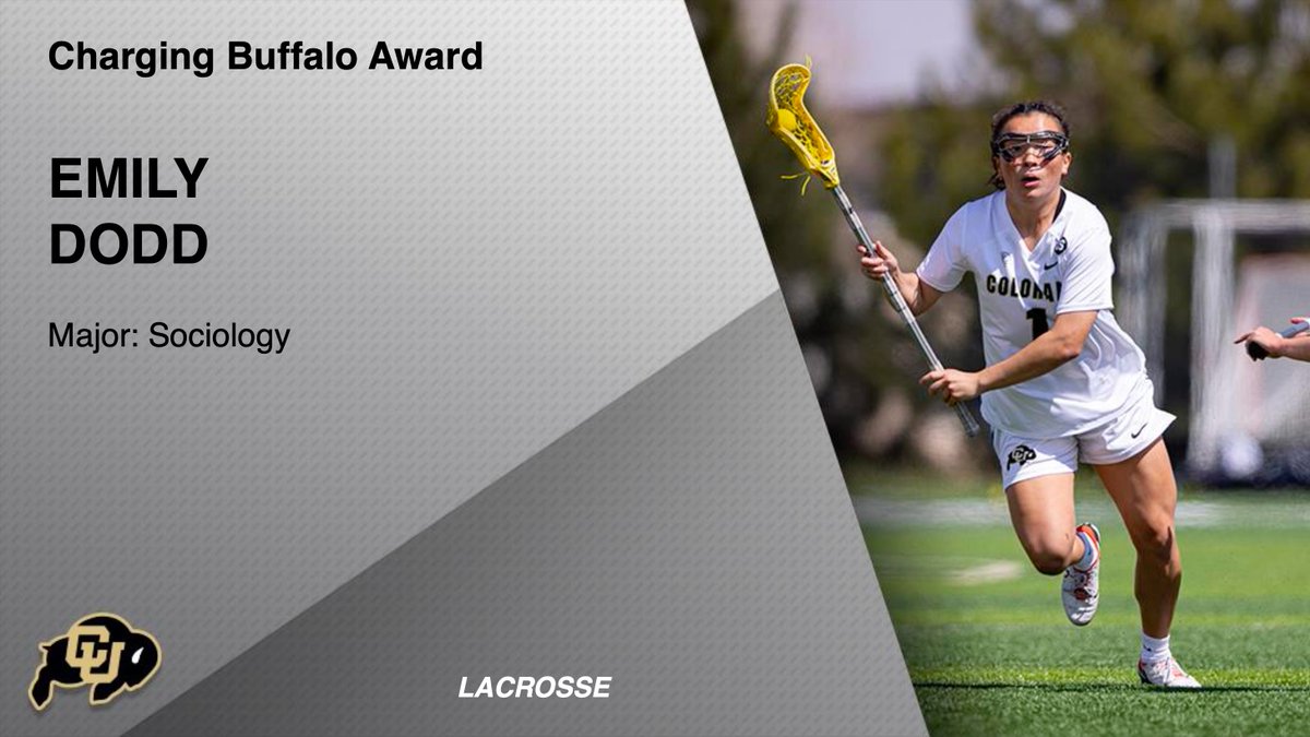 Charging Buffalo Award: Emily Dodd, <a href="/CUBuffsWLax/">Colorado Buffaloes Lacrosse</a> 🏅

Awarded to a Student-athlete who has faced significant hardships during their academic journey, demonstrates growth through persistence, and displays exceptional resilience to succeed academically

#GoBuffs