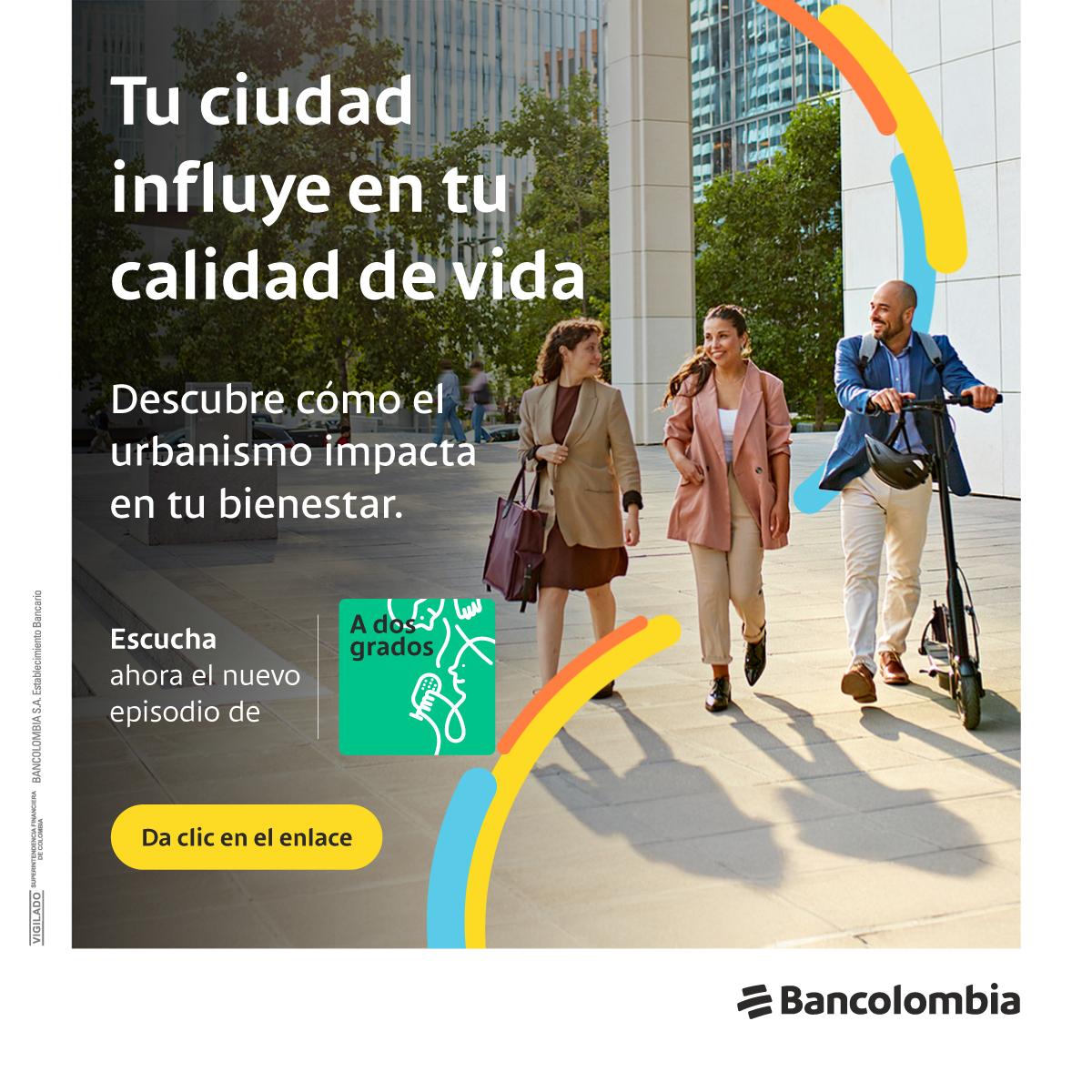 sacito17's tweet photo. ¿Tu ciudad te hace feliz? El urbanismo tiene un impacto directo en nuestro bienestar, y muchas veces no lo notamos. Conozcan en este episodio 👉 https://t.co/EUqevz3BaP  de A dos grados de Bancolombia, cómo mejorar el lugar en el que vives. https://t.co/vj7DLRFSXm