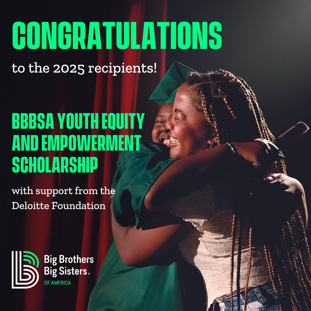 Big Brothers Big Sisters of Connecticut is excited to announce 2025 recipients of the <a href="/BBBSA/">Big Brothers Big Sisters of America</a> Youth Equity and Empowerment Scholarship—with support from the #DeloitteFoundation. Congratulations to Nyree, Adjorni and Zara! #BeBig