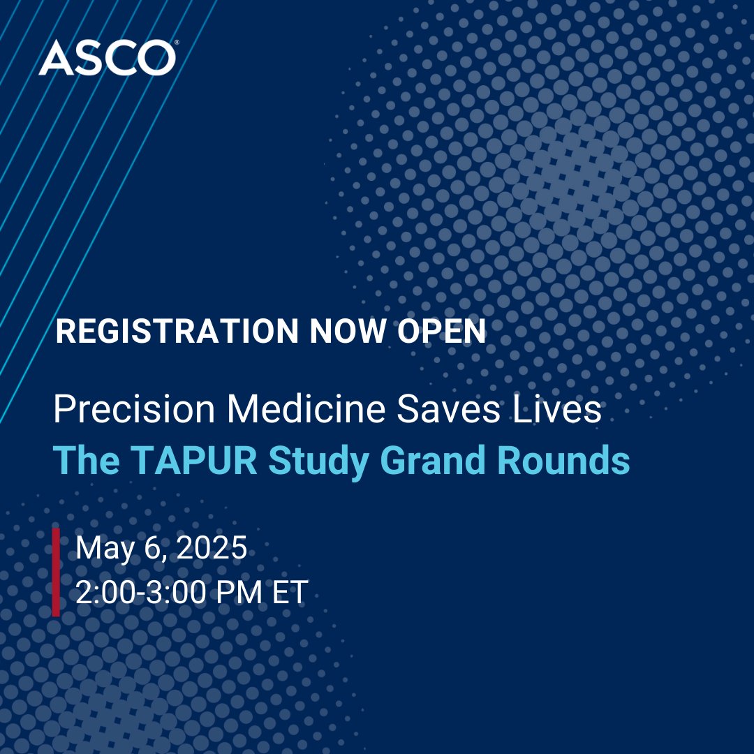 ASCO (@asco) on Twitter photo Join us for the TAPUR Study Grand Rounds on May 6! Learn more about TAPUR Study results and impact with experts <a href="/DrLauraPorter/">Laura D Porter, MD FASCO</a> and <a href="/CarmenCalfa/">Carmen Calfa, MD</a> & engage with members of the oncology community.
Register now: brnw.ch/21wS0uk Join us for the TAPUR Study Grand Rounds on May 6! Learn more about TAPUR Study results and impact with experts <a href="/DrLauraPorter/">Laura D Porter, MD FASCO</a> and <a href="/CarmenCalfa/">Carmen Calfa, MD</a> & engage with members of the oncology community.
Register now: brnw.ch/21wS0uk
