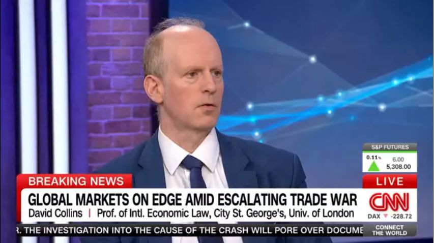 📺 Prof David Collins appeared on CNN International Connect the World to discuss the US/China trade war. 

He explained the potential role for the WTO in facilitating trade negotiations between the two giant economies, with a view to reduce tariff and non-tariff barriers. 🌎