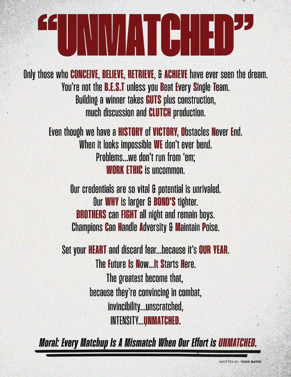 Every MATCHUP…is a MISMATCH…when our EFFORT…is UNMATCHED. Give it all #StoryOfTheAthlete🏈🏀⚾️🥎🎾🏐⚽️🏒🥍🏓🎣⛳️🏋🏾‍♀️🤼🏌🏾🥇🎟️🎬🎳