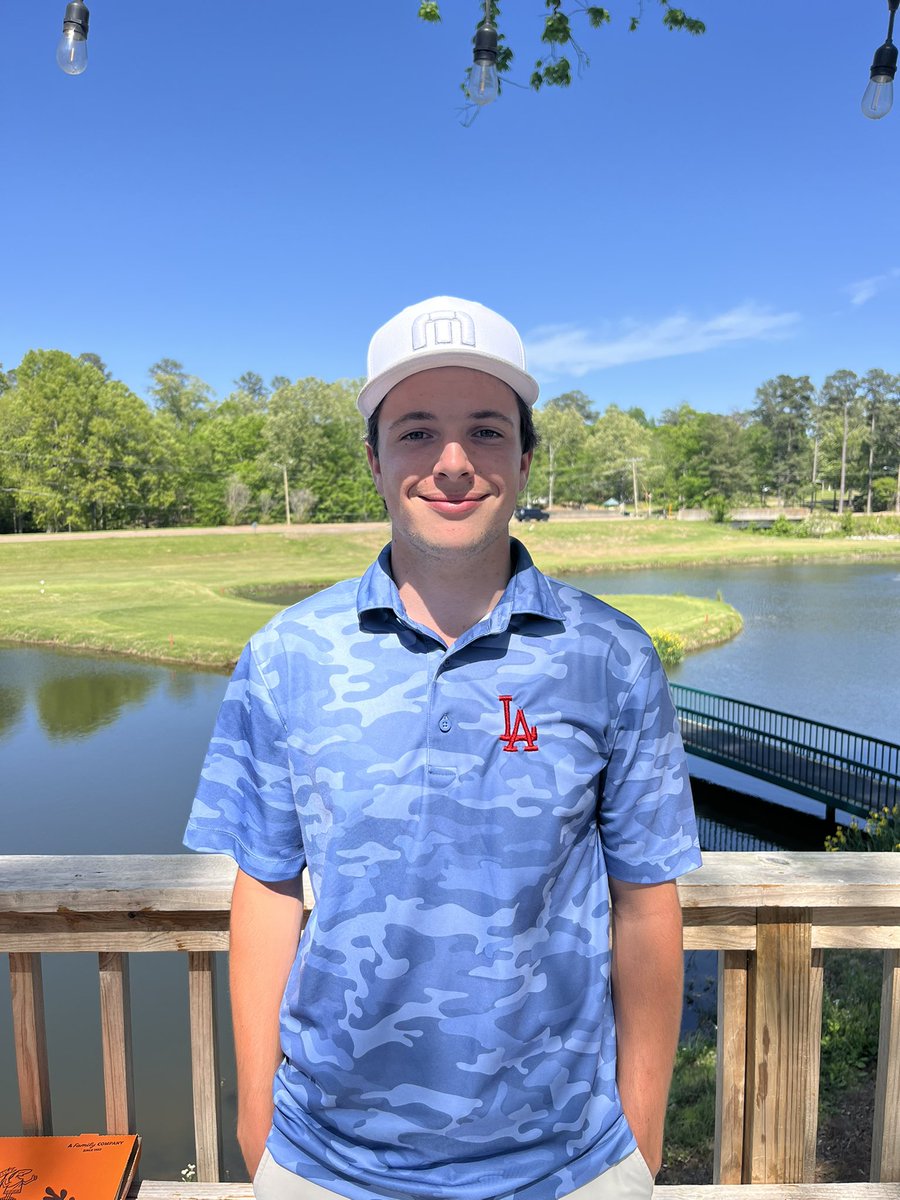 LA senior, Taite Edwards finished as 3rd place medalist yesterday in the North State Golf tournament at Castlewoods Country Club with a score of even par 72. Taite and  LA sophomore, Jack Johnston will advance to the state tournament next week in McComb at Quail Hollow. Congrats!
