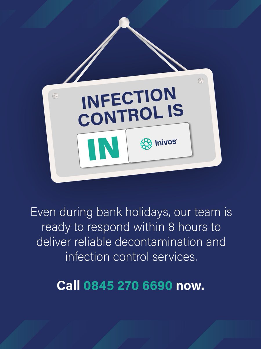 Need infection control this bank holiday weekend?
We’ve got you covered.

Our 8-Hour Rapid Response UK-wide is available 24 hours a day, 7 days a week (yes, even on the weekends), 365 days a year. 

Call us now at 0845 270 6690.

#Infection #Contamination