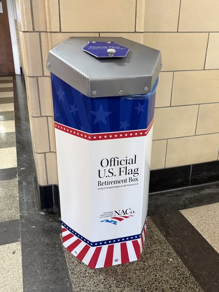 Do you have an American Flag thats ready for retirement? For his Eagle Scout project Troop 6 Scout and CHSW Student Peter Grammas is collecting retired flags for proper disposal. An official U.S. Flag Retirement Box box is now in the first floor lobby of city hall for collection