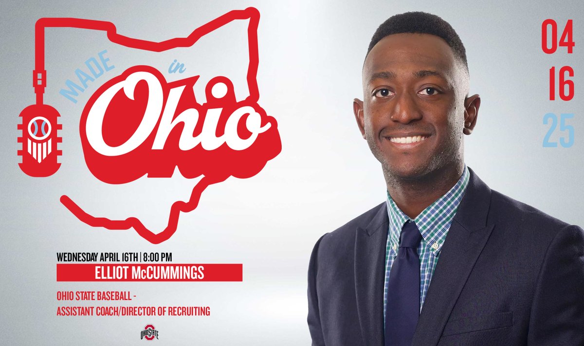 Prep Baseball Ohio (@prepbaseballoh) on Twitter photo Tune in to Made In Ohio tomorrow night as we're joined by <a href="/Ejmccummings12/">Elliott McCummings</a>, Assistant Coach and Director of Recruiting for <a href="/OhioStateBASE/">Ohio State Baseball</a>
We're talking about his journey thru the game to Ohio State, current recruiting landscape, what it takes to be a Buckeye and more!
Want to Tune in to Made In Ohio tomorrow night as we're joined by <a href="/Ejmccummings12/">Elliott McCummings</a>, Assistant Coach and Director of Recruiting for <a href="/OhioStateBASE/">Ohio State Baseball</a>
We're talking about his journey thru the game to Ohio State, current recruiting landscape, what it takes to be a Buckeye and more!
Want to