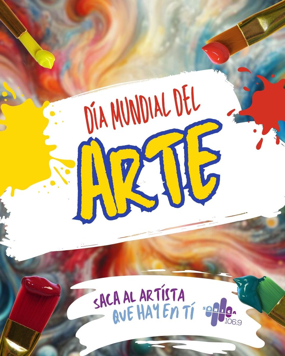En el #DiaMundialDelArte , celebramos esa chispa que nos hace únicos. Pinta, escribe, canta, crea... porque el arte no solo está en las grandes obras, ¡está en ti! 🩰🎭🎨🎬🎤