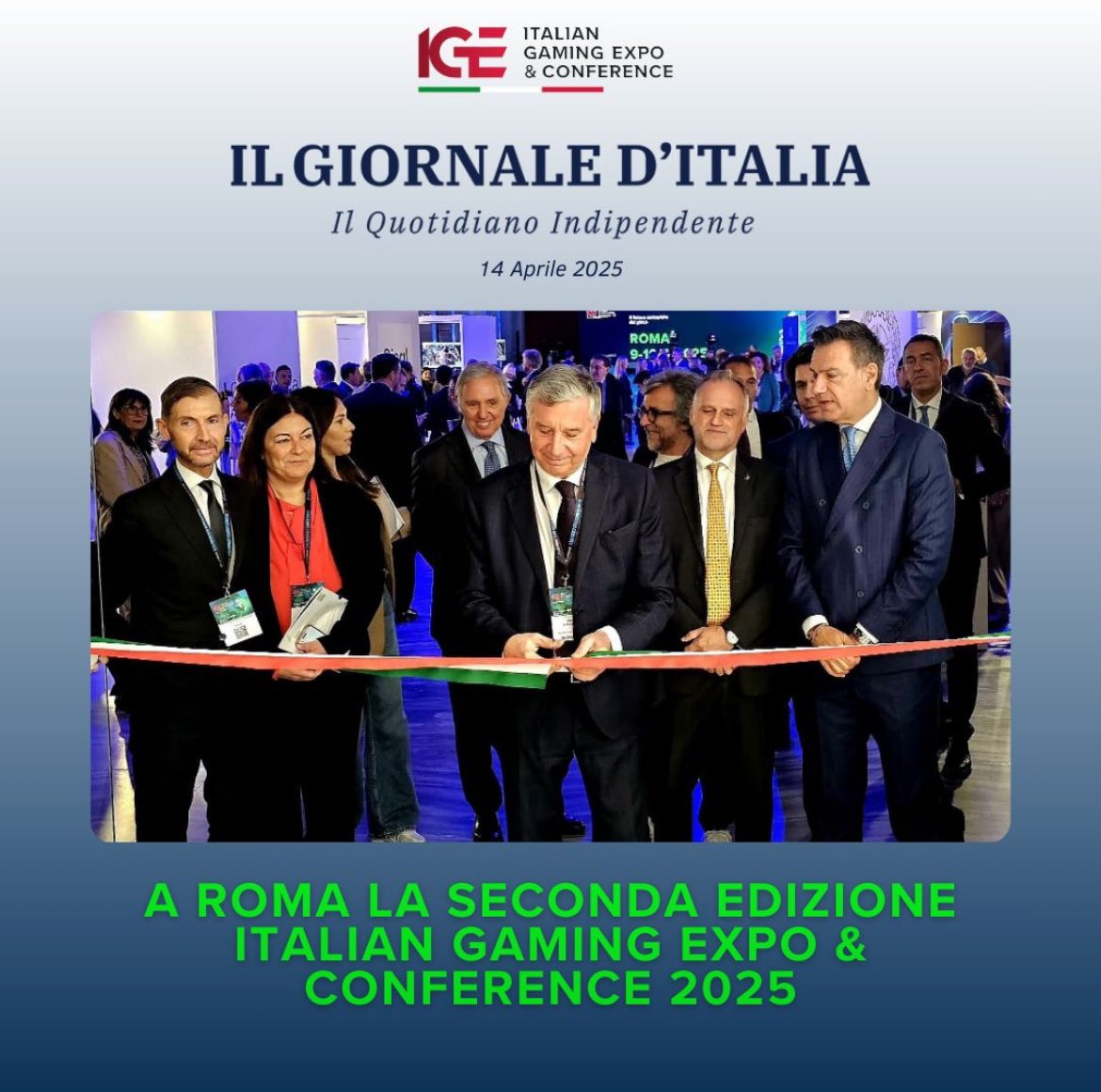 Il Giornale d'Italia sulla 2’ edizione di #IGE Italian Gaming Expo &amp; Conference 2025 che ha riunito oltre 1.600 partecipanti da 16 Paesi, con più di 50 sessioni di contenuto e un’importante partecipazione istituzionale e politica.
L’articolo completo qui: lc.cx/t06-Fz
