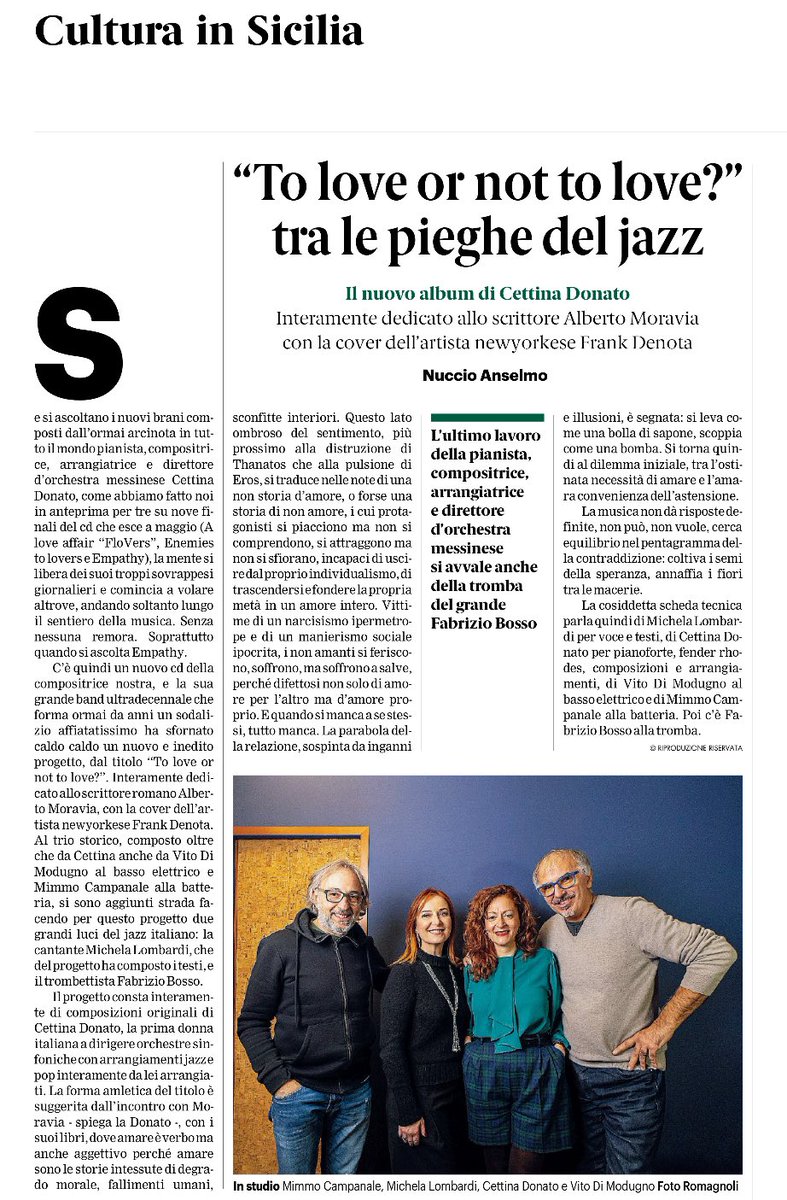 Cettina Donato (@cettinadonato) on Twitter photo Gazzetta del Sud a firma di Nuccio Anselmo, ๐๐ ๐๐๐๐ ๐๐ ๐๐๐ ๐๐ ๐๐๐๐ In anteprima il singolo ๐จ ๐ณ๐๐๐ ๐จ๐๐๐๐๐ (๐ญ๐๐๐ฝ๐๐๐) il 30 Aprile in occasione della Giornata internazionale del Jazz. Con la copertina dellโartista newyorkese ๐
๐๐๐๐ Denota. Gazzetta del Sud a firma di Nuccio Anselmo, ๐๐ ๐๐๐๐ ๐๐ ๐๐๐ ๐๐ ๐๐๐๐ In anteprima il singolo ๐จ ๐ณ๐๐๐ ๐จ๐๐๐๐๐ (๐ญ๐๐๐ฝ๐๐๐) il 30 Aprile in occasione della Giornata internazionale del Jazz. Con la copertina dellโartista newyorkese ๐
๐๐๐๐ Denota.