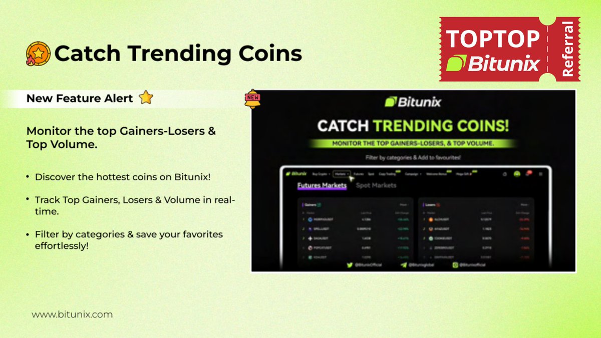 Bitunix_bonus's tweet image. Bitunix Invite Code TOPTOP – What You Get and How It Works
📦 What do you get with Bitunix invite code TOPTOP?
Bonuses, fee discounts, and passive income – here’s how it works!
#Bitunix #InviteCode #HowItWorks #CryptoBonuses #TOPTOP