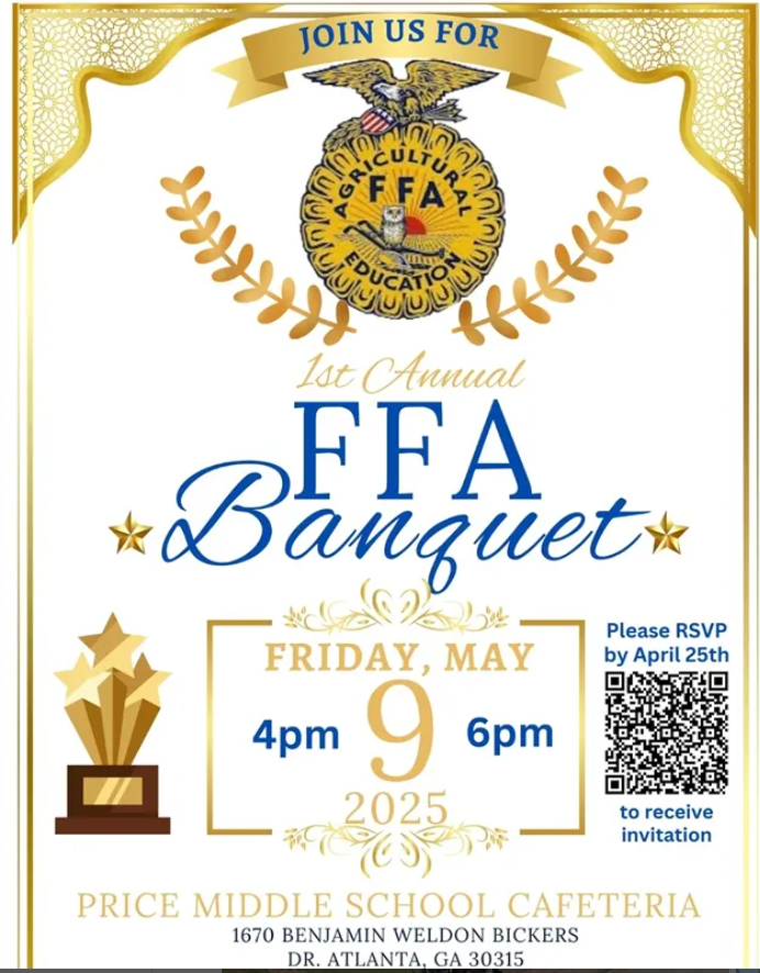 Price Middle School (@apsprice) on Twitter photo We are so excited to celebrate our <a href="/GA_FFA/">Georgia FFA</a> <a href="/APSPrice/">Price Middle School</a> scholars! This is going to be a spectacular evening honoring the significant milestones and achievements of our FFA Scholars. Please use the QR code to register! #WeAreFarmers #EveryChildEveryChanceEveryDay We are so excited to celebrate our <a href="/GA_FFA/">Georgia FFA</a> <a href="/APSPrice/">Price Middle School</a> scholars! This is going to be a spectacular evening honoring the significant milestones and achievements of our FFA Scholars. Please use the QR code to register! #WeAreFarmers #EveryChildEveryChanceEveryDay