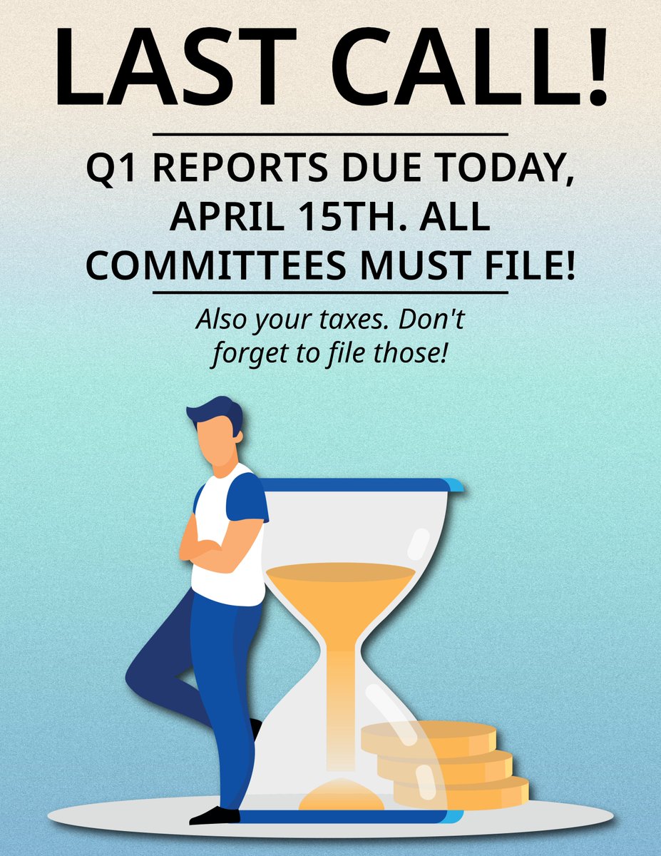 illinoissbe's tweet photo. ⏰ Time's running out! Today is the LAST DAY to submit your quarter one reports! All committees need to file. Questions? Call campaign disclosure at 217-782-4141. And remember, tax day is here, too! #FinalCall #ReportTime #TaxSeason https://t.co/jB5uADxzHG