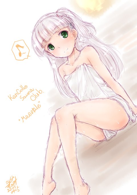 イタリア艦娘サウナ部
#艦これ版深夜の真剣お絵描き60分一本勝負 
#艦これ版真剣お絵描き60分一本勝負_20250415
#マエストラーレ進水日 