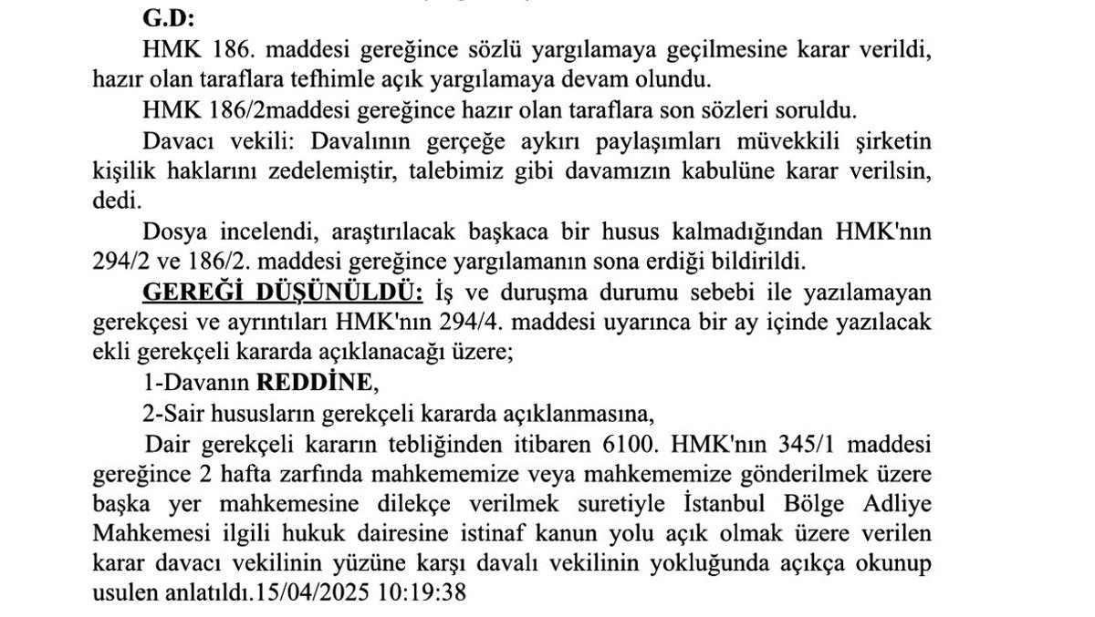 GÜZEL HABER!

Bildiğiniz üzere attığım bir tweetten dolayı TÜVTÜRK bana 500 bin TL’lik manevi tazminat davası açmıştı.

Bugün TÜVTÜRK davayı kaybetti! Mahkeme masrafı ve avukatlık ücretimi ödemek zorunda kalacak.

Avukatımdan rica ettim. Gelecek olan parayı yurdu ve bursu iptal
