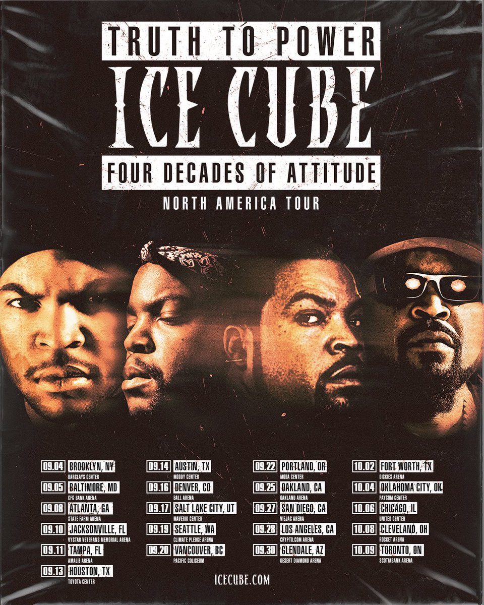 I’m finally doing a coast-to-coast tour with a big production. I’m giving y’all something special, something real with the Truth to Power Tour 2025. Secure your tickets early using code TRUTHTOPOWER. If you ever seen me before, don’t sleep on this one icecube.com/tour