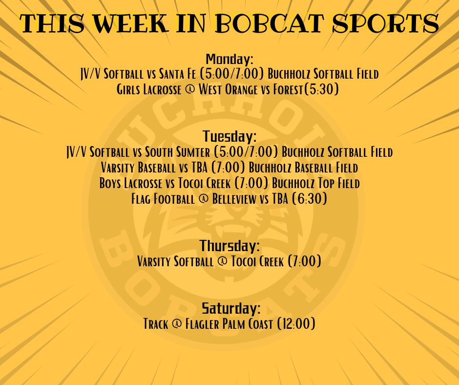 Big week for our teams in district tourneys!
⚾ Baseball (24-1) hosts at home – Tues, 7PM
🏈 Flag Football @ Belleview – Tues evening
🥍 Girls Lax @ West Orange – Tues
🥍 Boys Lax plays for the DISTRICT TITLE – Home, Tues, 7PM
🏃 Track @ Flagler Palm Coast – Sat
Let’s go!