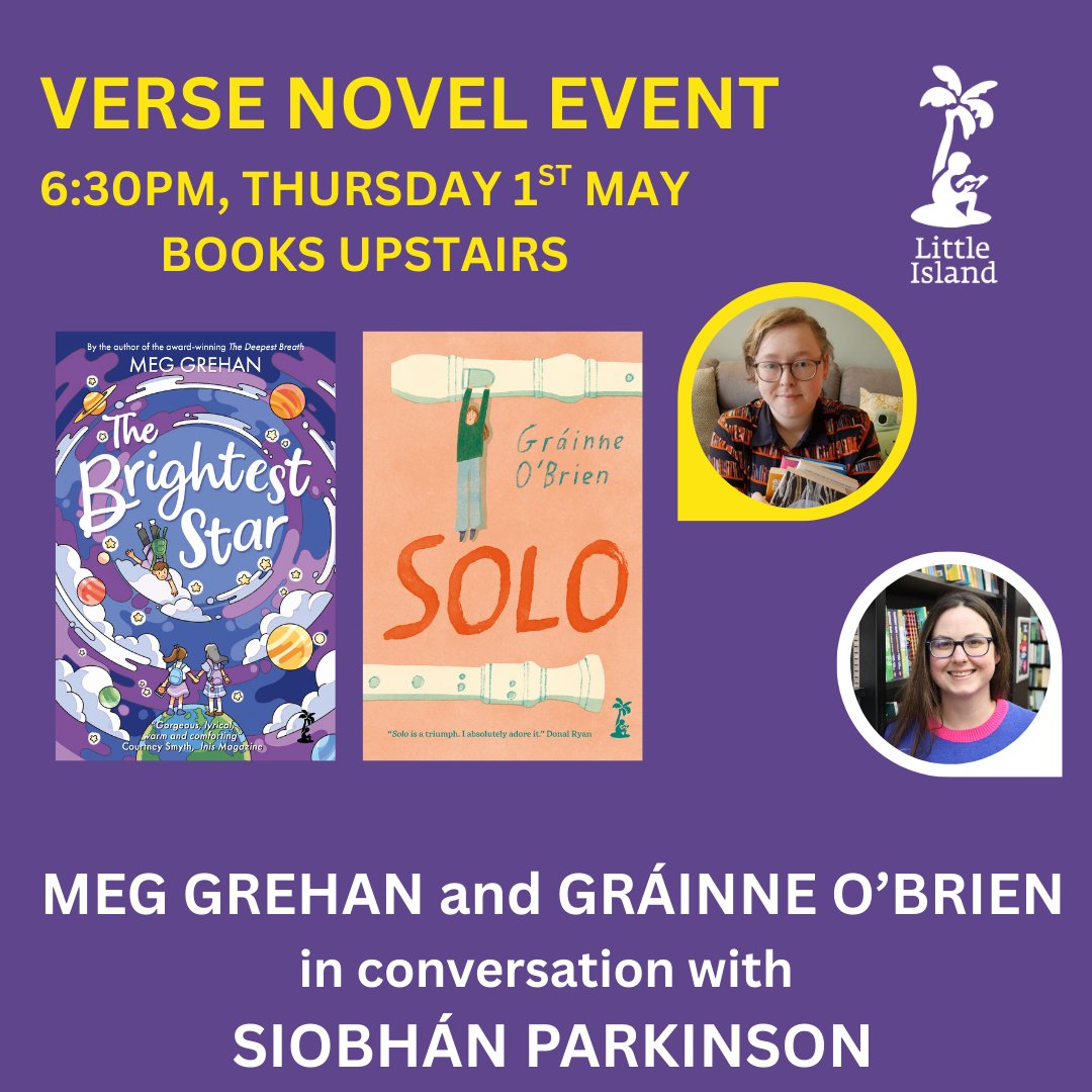 Books Upstairs (@booksupstairs) on Twitter photo Join us on Poetry Day to hear verse novelists Meg Grehan & Gráinne O'Brien in conversation with former Laureate na nÓg, Siobhán Parkinson. 💟 Book here: booksupstairs.ie/all-events/lit…
<a href="/poetryireland/">Poetry Ireland / Éigse Éireann</a> <a href="/LittleIslandBks/">Little Island Books</a> Join us on Poetry Day to hear verse novelists Meg Grehan & Gráinne O'Brien in conversation with former Laureate na nÓg, Siobhán Parkinson. 💟 Book here: booksupstairs.ie/all-events/lit…
<a href="/poetryireland/">Poetry Ireland / Éigse Éireann</a> <a href="/LittleIslandBks/">Little Island Books</a>