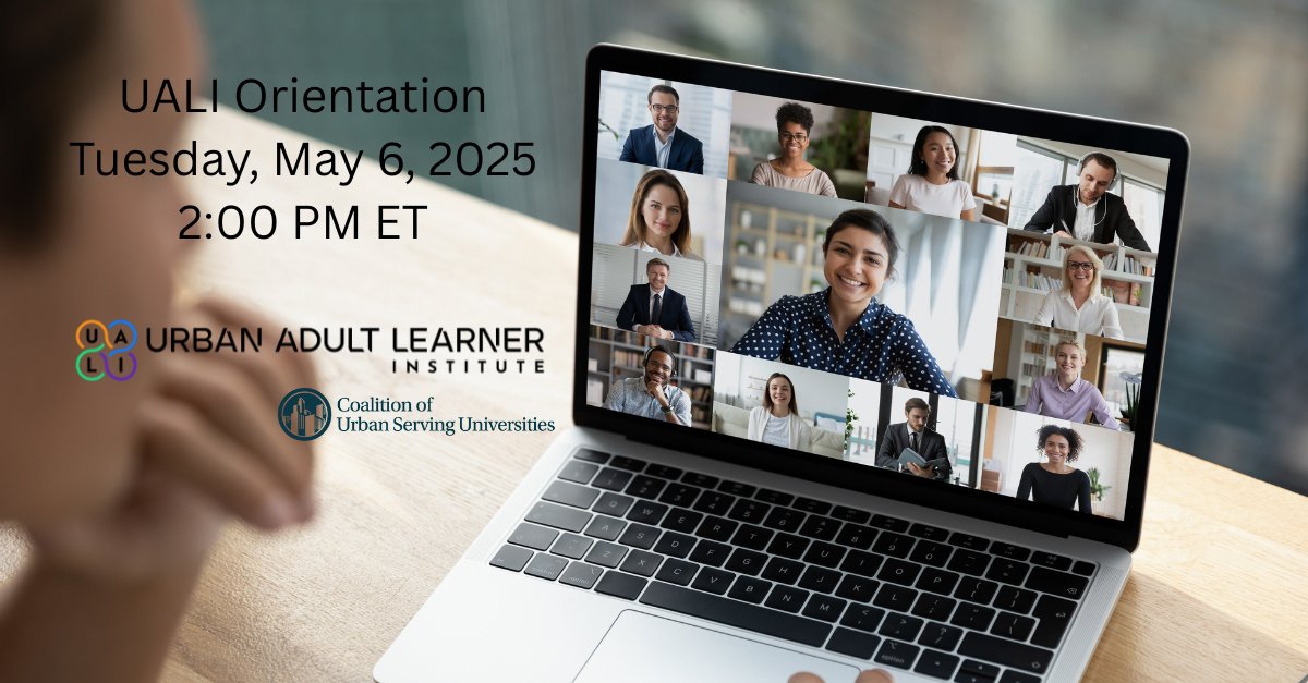 📣 Ready to support adult learners on your campus?
Join us for the UALI Orientation on Tues, May 6 @ 2PM ET!
We'll walk you through the platform, badges, &amp; getting started with the Adult Learner Advocate Certification. Register here: aplu-org.zoom.us/meeting/regist…