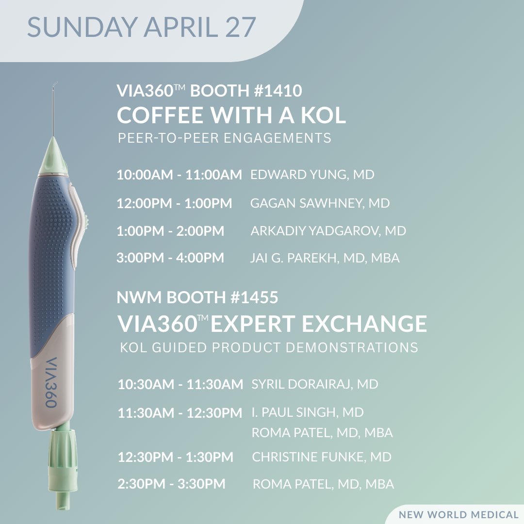 🚀 Ready to experience innovation in action? Join #NewWorldMedical and the VIA360™ Surgical System Visionaries at #ASCRS2025! 🌟 Meet with a VIA360™ Surgical System Visionary at: 📍 New World Medical Booth #1455📍 VIA360™ Surgical System Booth #1410 
 #VIA360SurgicalSystem