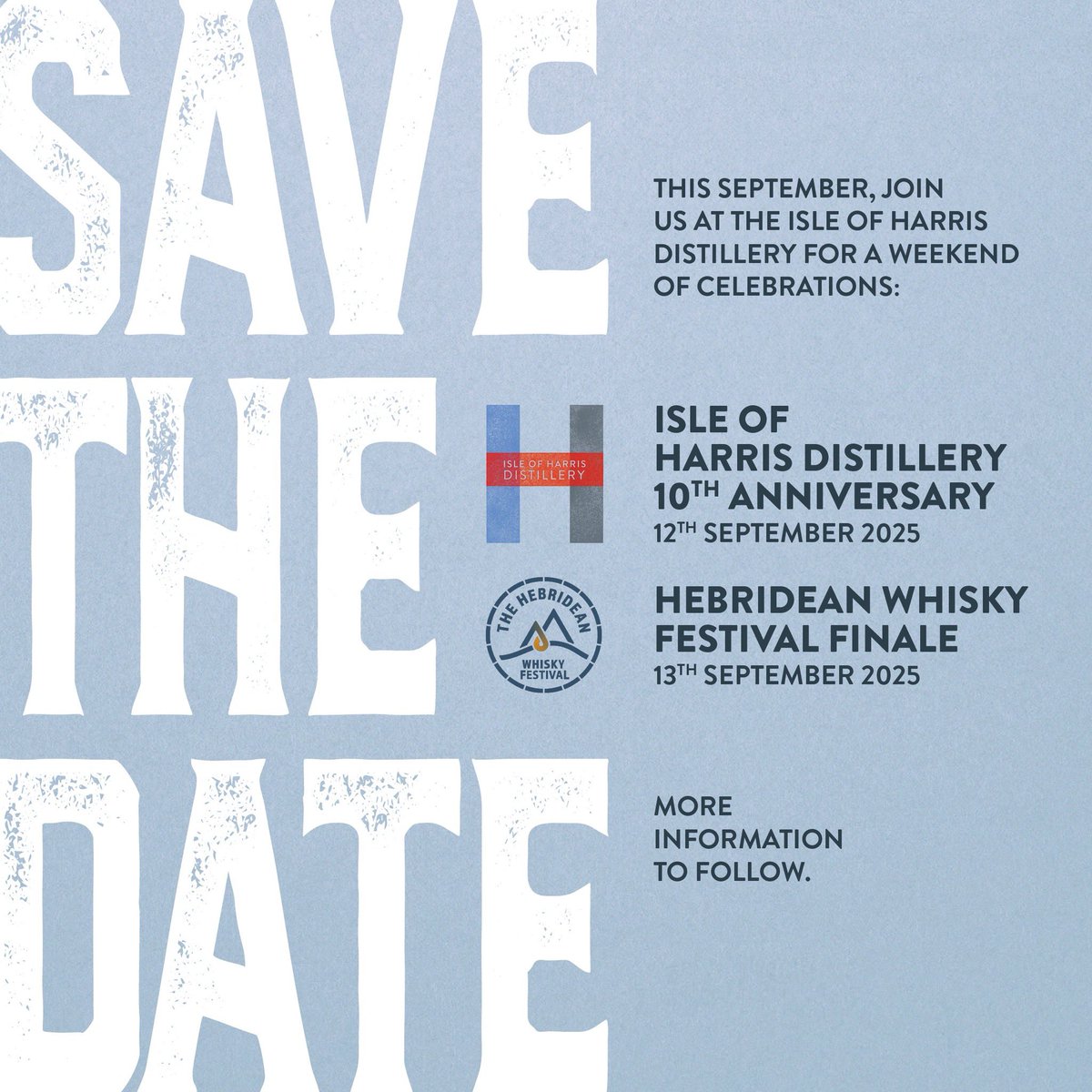 Join us on the 12th and 13th of September here in Harris for something special.

We will be celebrating our 10th Anniversary and hosting the Hebridean Whisky Trail 2025 Finale - all in one unforgettable weekend! 

harrisdistillery.com/pages/10th-ann…