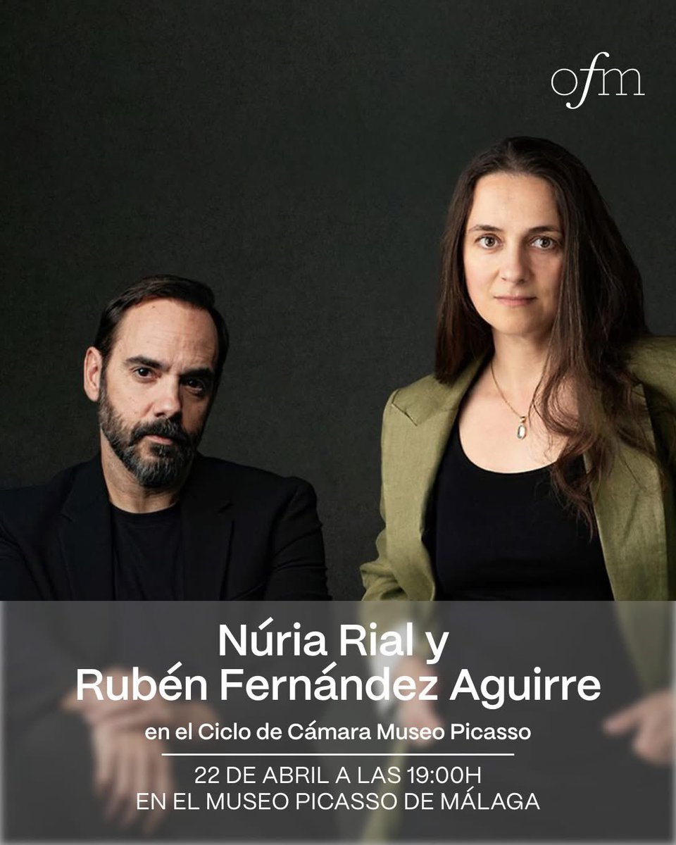 Área Cultura y Patrimonio Histórico de Málaga (@culturamalaga) on Twitter photo 🎼 El programa 8 del XVIII Ciclo de Música de Cámara de la <a href="/filarmonimalaga/">Filarmónica Málaga</a> tendrá lugar el martes 22 de abril, a las 19:00 h., en el Auditorio del <a href="/mPICASSOm/">Museo Picasso Málaga</a>. Actuará la soprano Núria Rial junto al pianista Rubén Fernández Aguirre. Más información 👉 orquestafilarmonicademalaga.com 🎼 El programa 8 del XVIII Ciclo de Música de Cámara de la <a href="/filarmonimalaga/">Filarmónica Málaga</a> tendrá lugar el martes 22 de abril, a las 19:00 h., en el Auditorio del <a href="/mPICASSOm/">Museo Picasso Málaga</a>. Actuará la soprano Núria Rial junto al pianista Rubén Fernández Aguirre. Más información 👉 orquestafilarmonicademalaga.com