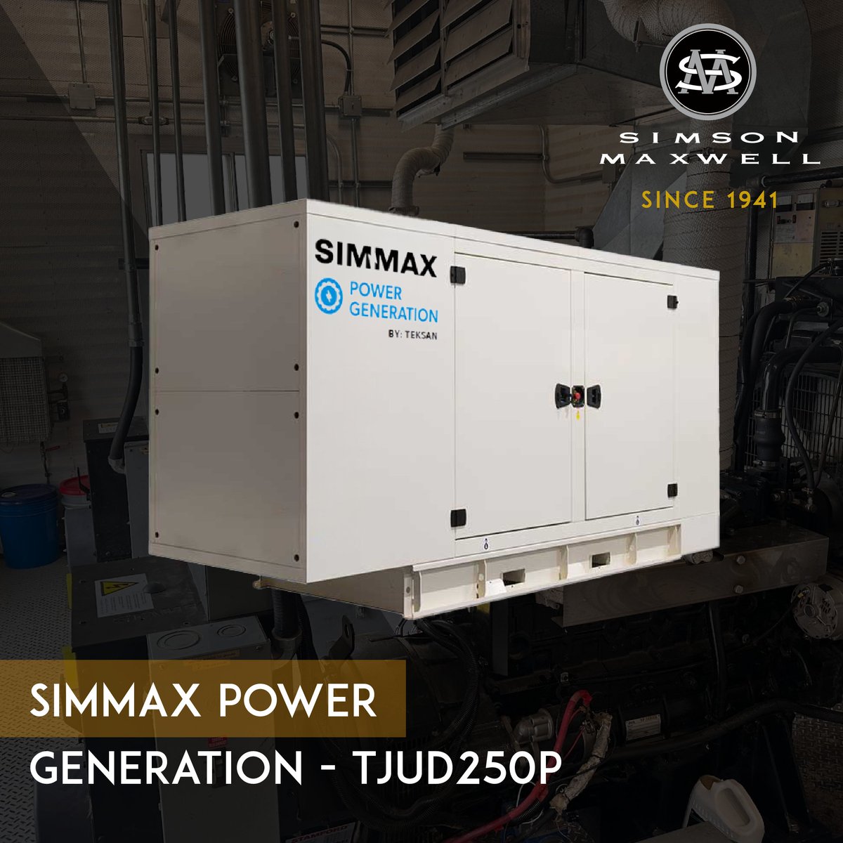 SimsonMaxwell's tweet image. SIMMAX POWERED BY TEKSAN - TJUD250P
A 260 kW EPA Tier 3 diesel generator with a Perkins 1706D-E93TAG1 engine &amp;amp; Leroy Somer alternator. Uses 19.5 gal/h at 110% load, operates up to 122°F, and is UL2200, NFPA110, ISO9001 certified with remote monitoring. 

#SimsonMaxwellPower $CEI