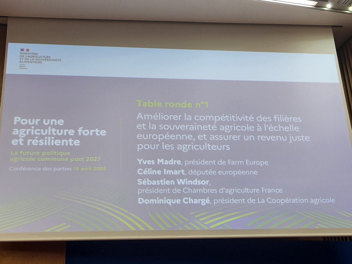 La Coopération Agricole - Bureau européen (@lca_bxl) on Twitter photo #PAC2027 - Lancement des réflexions avec les parties prenantes à l'initiative <a href="/AnnieGenevard/">Annie Genevard</a>.
✅️1ère table ronde sur la compétitivité très riche avec <a href="/ChargeDom/">Dominique Chargé</a> <a href="/CelineImart/">Céline Imart</a> <a href="/76sebwin/">Sébastien Windsor</a>
<a href="/FarmEurope/">Farm Europe</a>
La #PAC reste pertinente ds ce monde instable. #budget dédié #choc compétitivité #PAC2027 - Lancement des réflexions avec les parties prenantes à l'initiative <a href="/AnnieGenevard/">Annie Genevard</a>.
✅️1ère table ronde sur la compétitivité très riche avec <a href="/ChargeDom/">Dominique Chargé</a> <a href="/CelineImart/">Céline Imart</a> <a href="/76sebwin/">Sébastien Windsor</a>
<a href="/FarmEurope/">Farm Europe</a>
La #PAC reste pertinente ds ce monde instable. #budget dédié #choc compétitivité