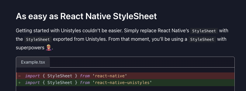 SzymonRybczak's tweet photo. i love how easy it is to start with unistyles 😍 https://t.co/7avdX2Sttt