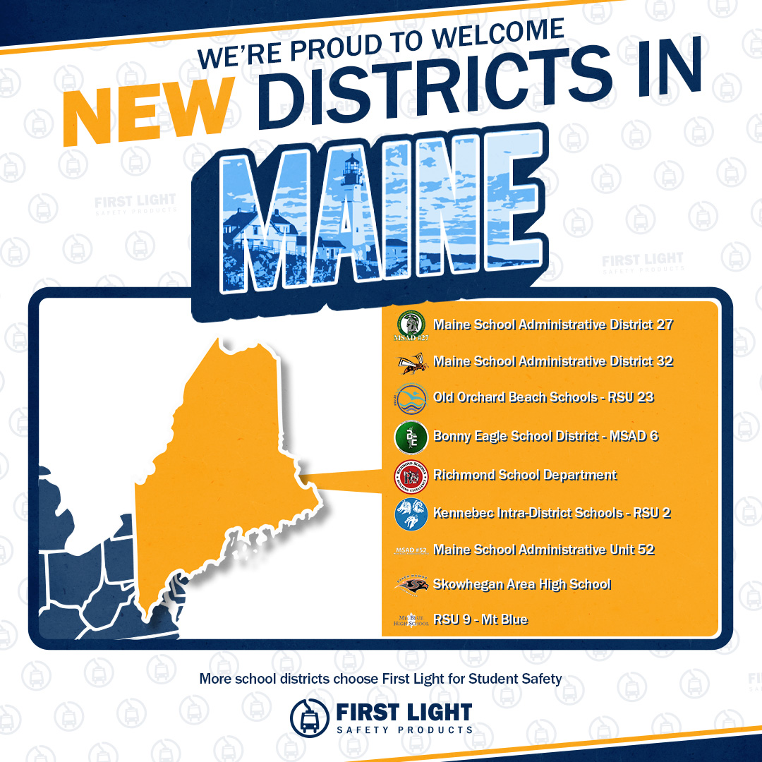 We’re proud to welcome new districts who have chosen First Light’s life-saving technology—our Fully Illuminated Stop Arm™ and Illuminated School Bus Sign™—to protect their students.

Learn More: firstlightsafety.com

#DrivingSafety #NewCustomers