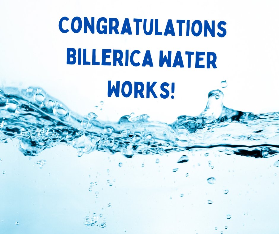 MassDEP Drinking Water Program is pleased to extend its congratulations to Billerica Water Works for its outstanding performance in 2024.  Billerica Water Works is being recognized in the Water Conservation Category of the 2025 Public Water Systems Awards Program.