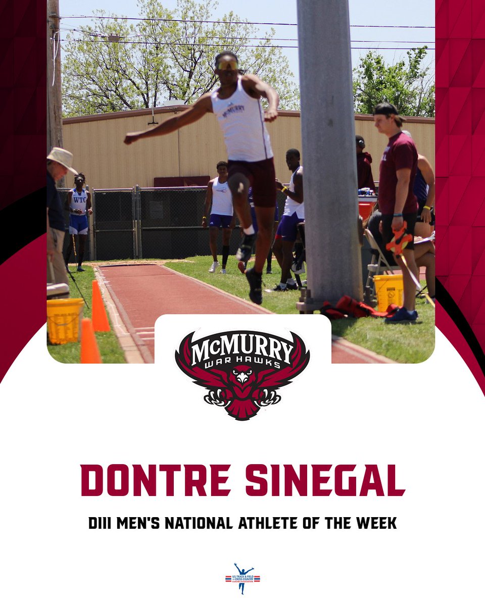 DonTre Sinegal named USTFCCCA Men's DIII National Athlete of the Week!