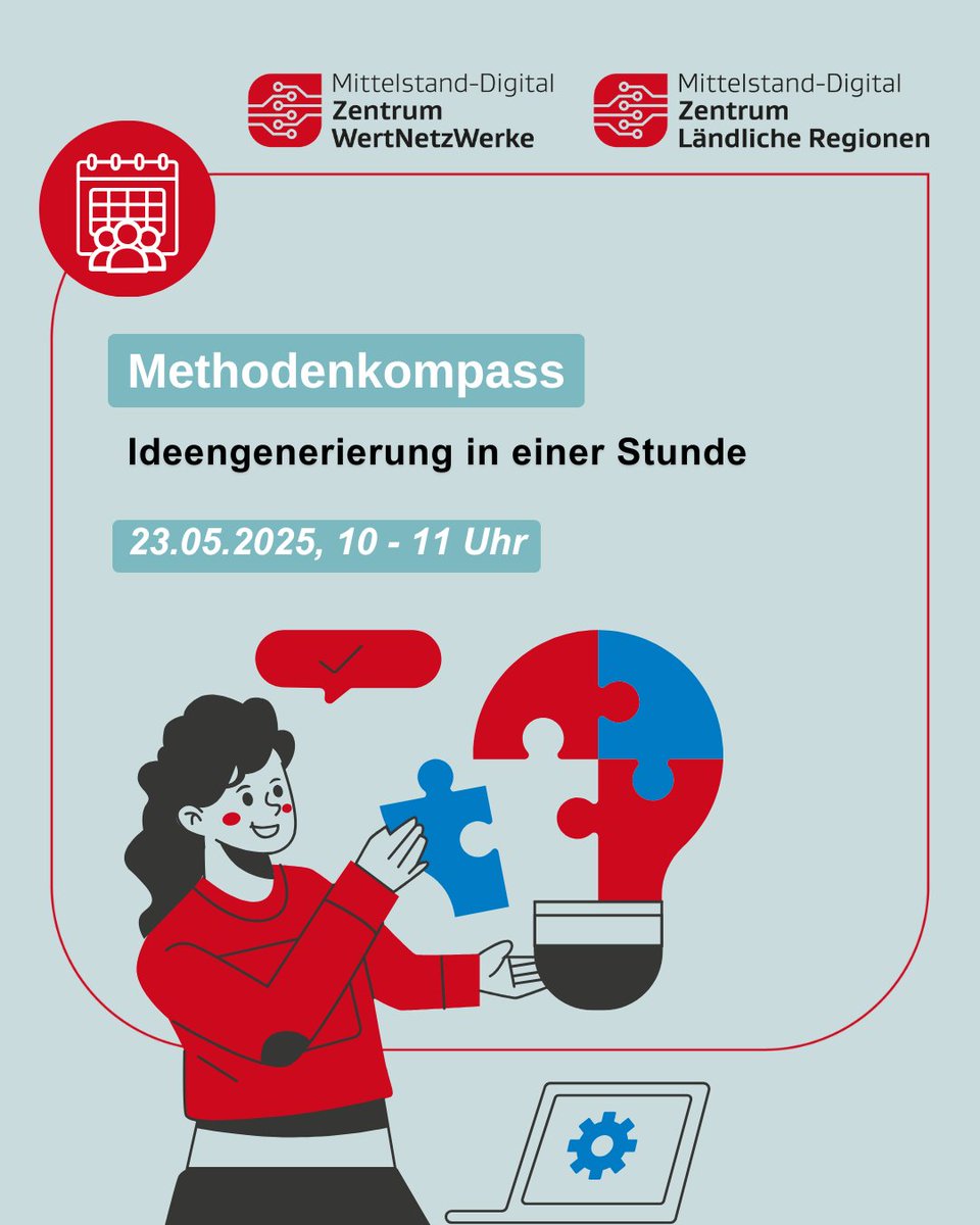 WertNetzWerke's tweet image. 💡 Alles neu macht der Mai - auch bei uns!
Sie möchten gerne neue #Ideen generieren? Dann ist unser #Methodenkompass im Mai genau das Richtige für Sie! Sie lernen, in kurzer Zeit viele neue Ideen zu entwickeln und inspirieren sich dabei gegenseitig.
👉 bit.ly/4hjygky
