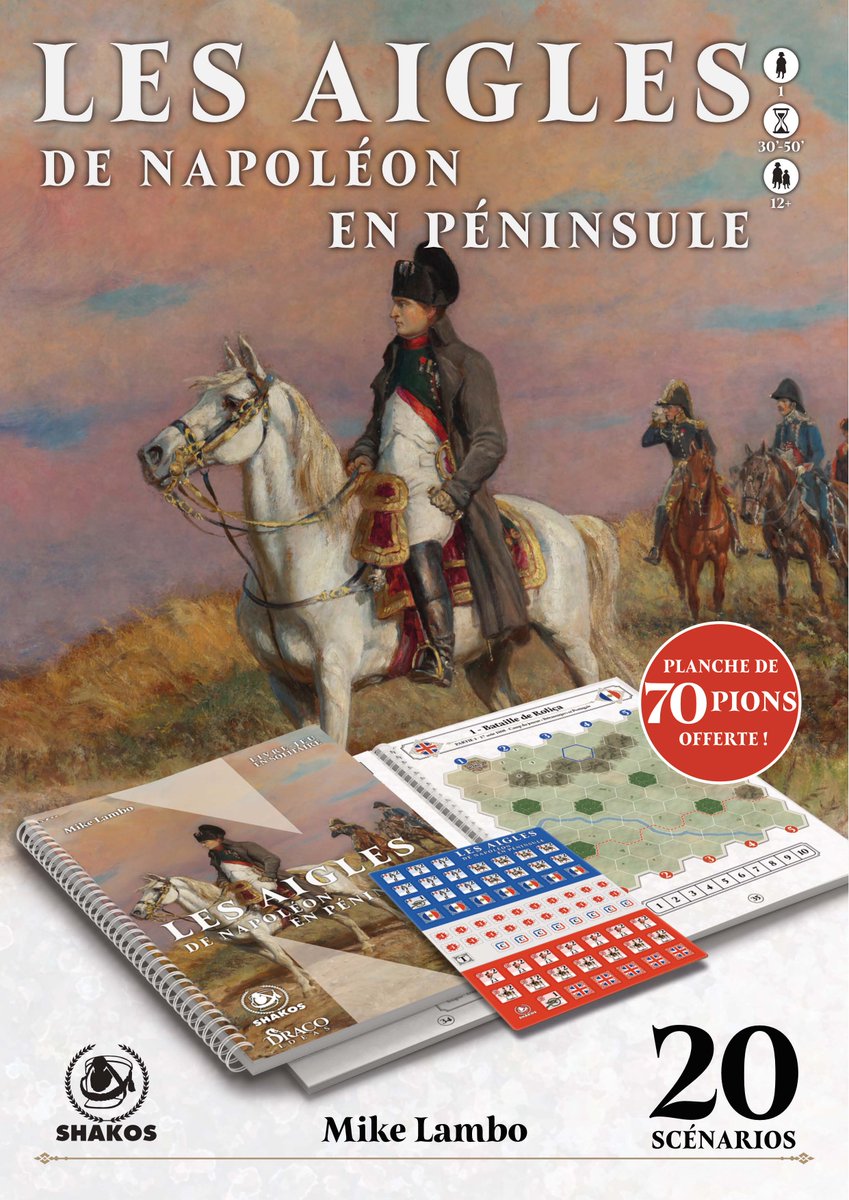 Deniers jours pour précommander Les Aigles de Napoléon, wargame solo sous forme de livre. Après le 16 avril le jeu sera à un prix de 34,90€ au lieu de 27€ !

Mais il est encore temps de marcher au son du canon !

shakos.fr/les-aigles/