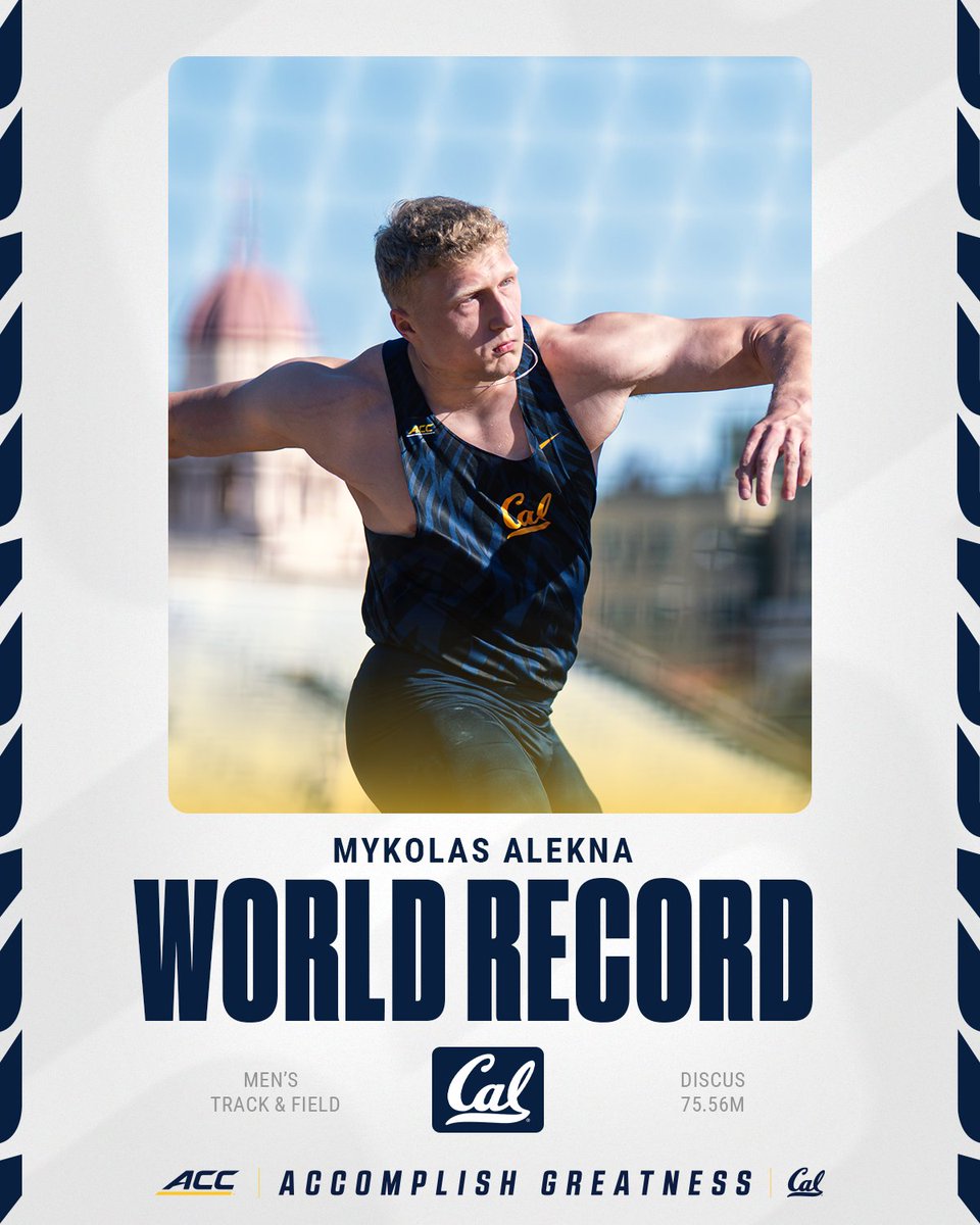 theACC's tweet photo. ๐ก๐ข๐๐ข๐๐ฌ ๐๐๐ง๐ง๐๐ฅ ๐ช
Mykolas Alekna shattered his own discus World Record with a throw of 75.56m! https://t.co/YZeZ8esCjc