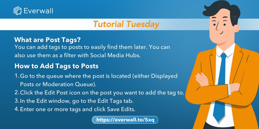 everwall's tweet image. Customize your social wall displays with tags in #Everwall. One feature, so many uses! 💡🔖 
#TuesdayTutorial #EventProfs #SocialMediaManagement