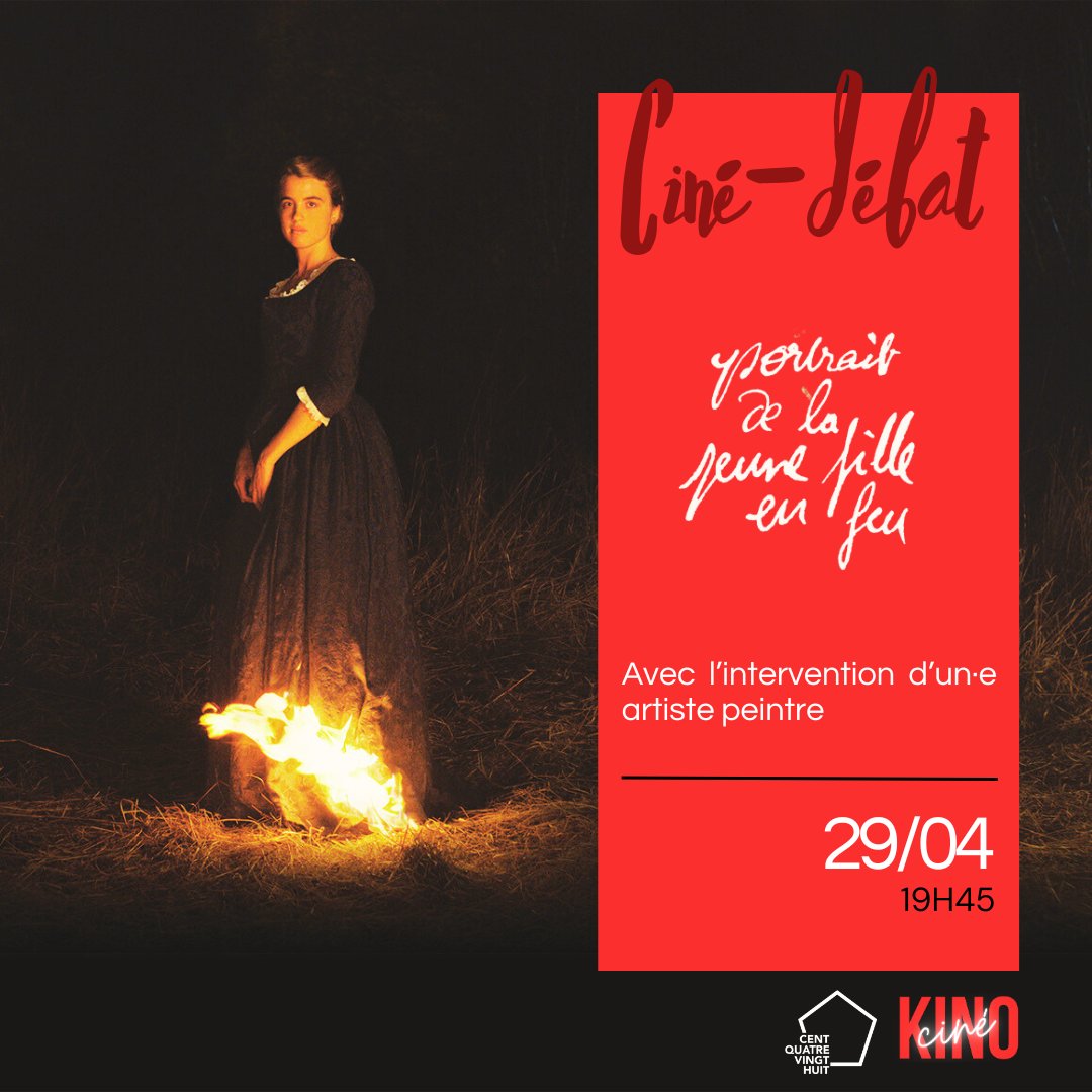 RDV le Mardi 29 Avril à 19h45 au Kino pour la 2ème séance du Festival des Arts 🎨
Ciné-débat autour du film "Portrait de la jeune fille en feu" avec l'intervention du @le188lille , lieu de vie culturel lillois et l'intervention d'un·e artiste peintre ! 🖌

#cinéma #peinture