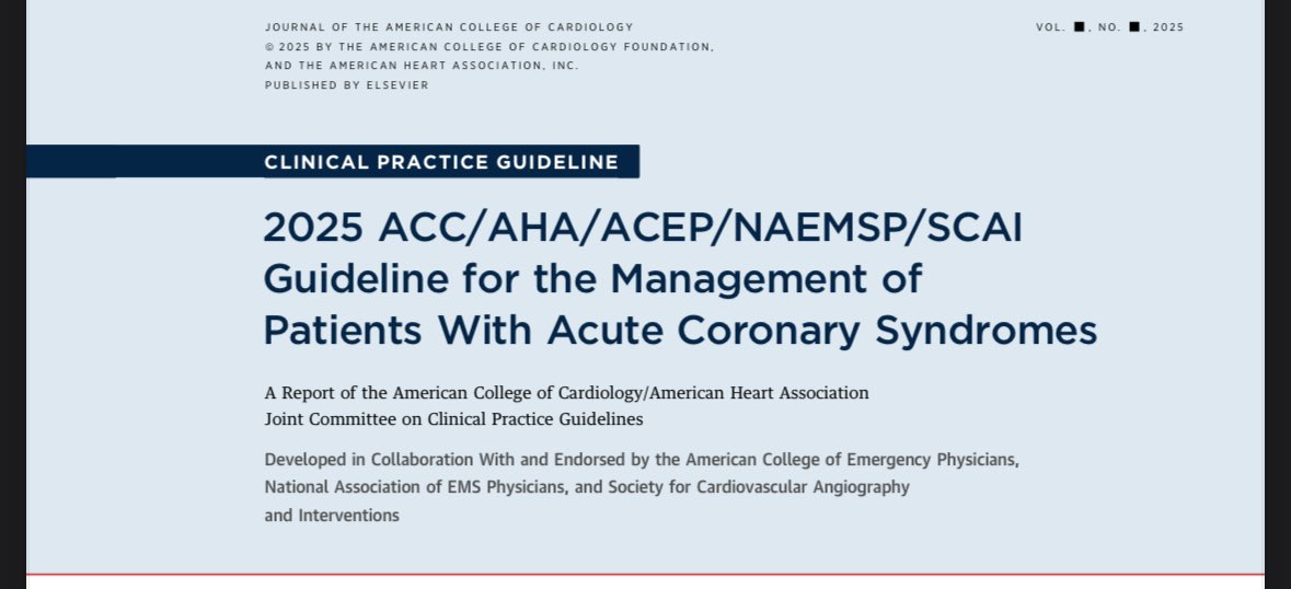 🆕Nuevas guías de terapia antitrombótica en ❤️SÍNDROME CORONARIO AGUDO (2025)

➡️¿Qué hay de nuevo en el manejo del SCA según las últimas guías ACC/AHA?

Te lo resumo en este hilo
#CardioTwitter #MedicinaInterna #Urgencias #SCA