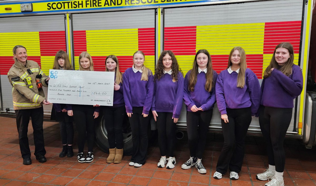 sfrs_fst's tweet image. The 1st Lochwinnoch Girls’ Brigade has recently completed successful fundraising, resulting in a generous donation to the SFRS Family Support Trust.
The group organised a coffee morning at their local church, raising an impressive total of £546 to support the charity’s work.😍