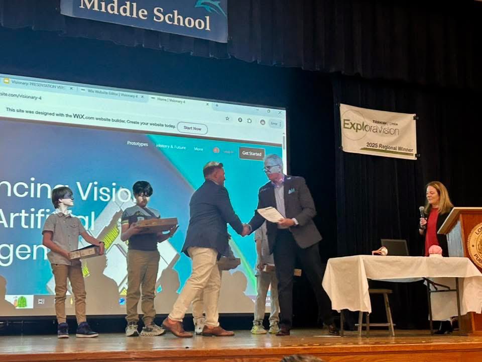W. Kramme (@mrkramme) on Twitter photo Our APT team, Visionary, was officially awarded the title of ExploraVision Regional Winners! We are now vying for the crown of National Champion. I am so proud of this team and ALL our ExploraVision Teams! You created truly remarkable projects! <a href="/NSTA/">National Science Teaching Association</a> <a href="/ToshibaAmerica/">Toshiba Innovation</a> <a href="/lbeachms1/">lbeachms</a> Our APT team, Visionary, was officially awarded the title of ExploraVision Regional Winners! We are now vying for the crown of National Champion. I am so proud of this team and ALL our ExploraVision Teams! You created truly remarkable projects! <a href="/NSTA/">National Science Teaching Association</a> <a href="/ToshibaAmerica/">Toshiba Innovation</a> <a href="/lbeachms1/">lbeachms</a>
