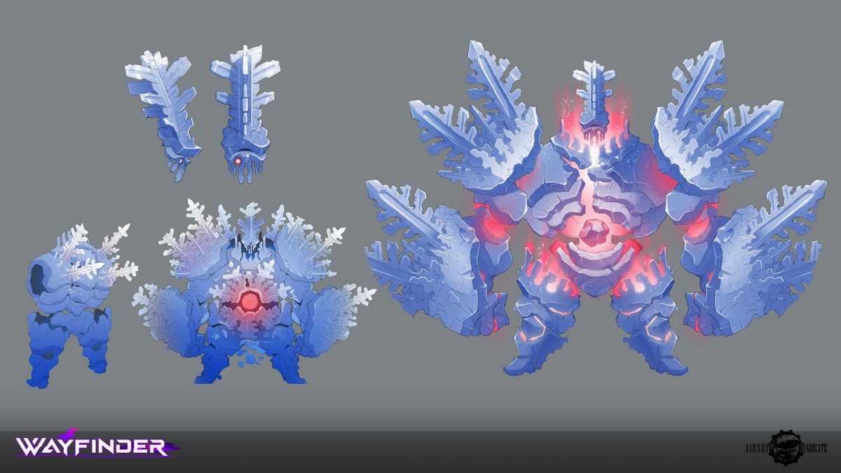 _lysoljones's tweet image. Ice golem concepts I did for Wayfinder,