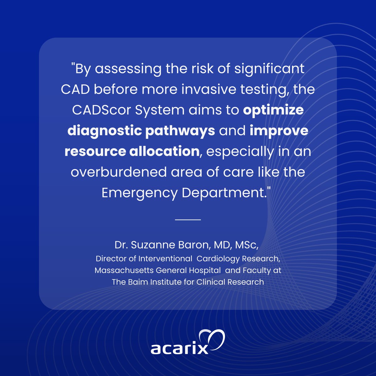 EDs are stretched thin—providers must quickly ID serious cardiac cases.

The #CADScorSystem helps assess CAD risk before invasive tests, enabling faster triage and smarter resource use.

As healthcare demands rise, innovation empowers better, more efficient care.