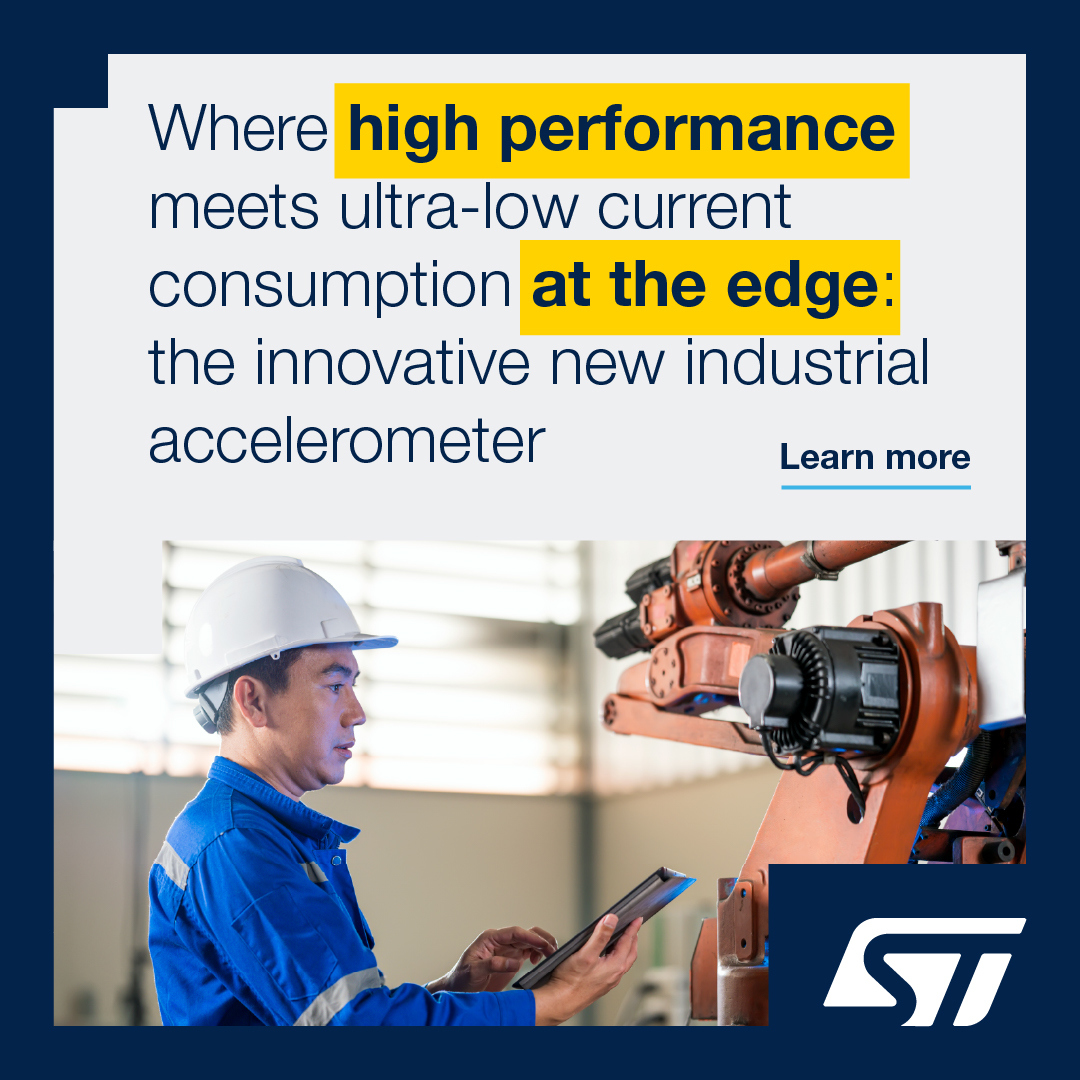 STMicroelectronics (@st_world) on Twitter photo Need a tough solution that pushes AI edge capability further?
The IIS2DULPX, with its robust ultra-low power intelligent management and 10- year longevity guarantee, is the perfect choice.
More info: spkl.io/6019fxPFN
#IMU #MEMS #Sensors #EdgeAI Need a tough solution that pushes AI edge capability further?
The IIS2DULPX, with its robust ultra-low power intelligent management and 10- year longevity guarantee, is the perfect choice.
More info: spkl.io/6019fxPFN
#IMU #MEMS #Sensors #EdgeAI